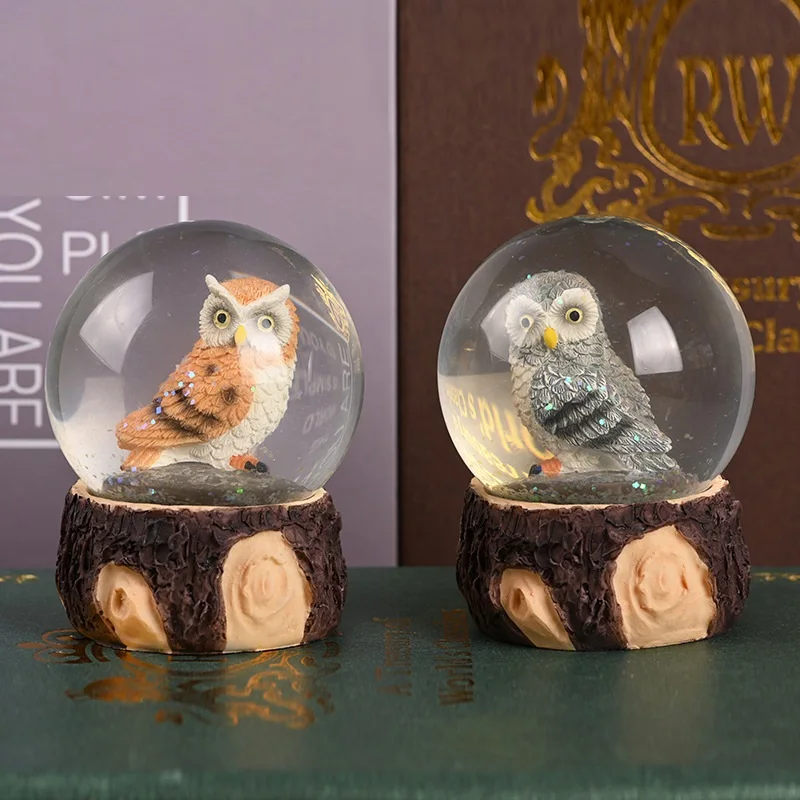 

Resin Micro Landscape Crystal Ball Owl Model DIY Bonsai Decoration Gardening Ornament Zakka Decoration Accessories a2052