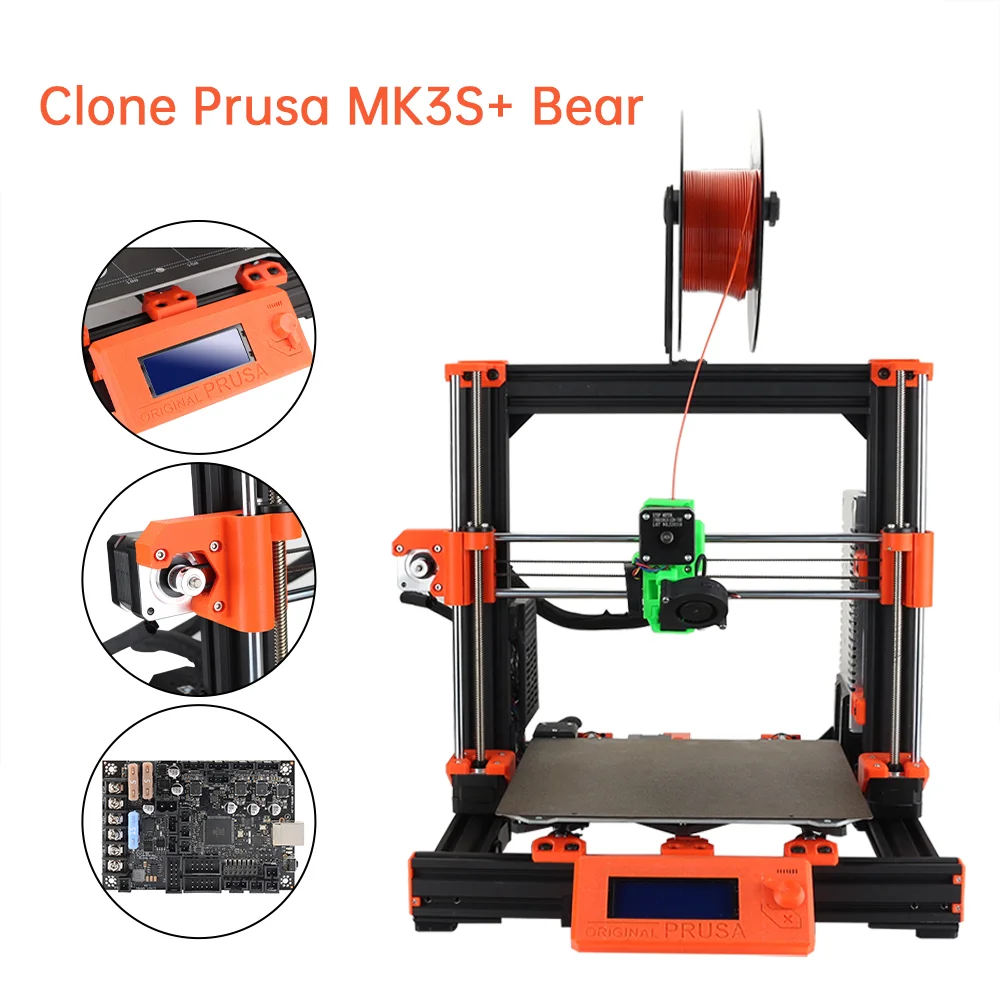 Clone Prusa i3 MK3S+ Bear Kit V2.0 Upgraded 3D Printer High Quality Kits with Printed Parts Einsy Rambo Motherboard loading=lazy