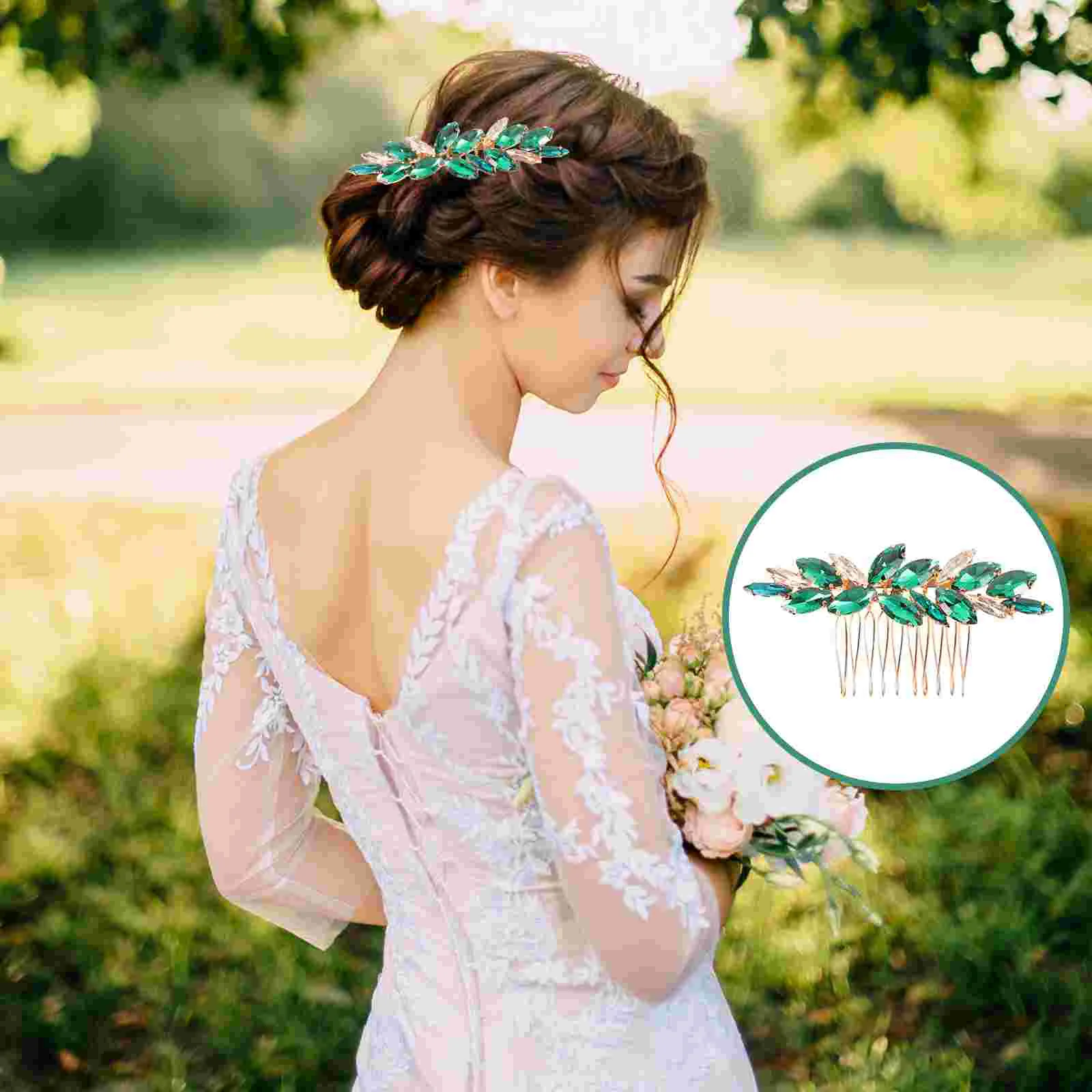 

Crystal Hair Comb Wedding Jewelry Headgear Rhinestone Headpiece Ferroalloy Accessories Brides Miss