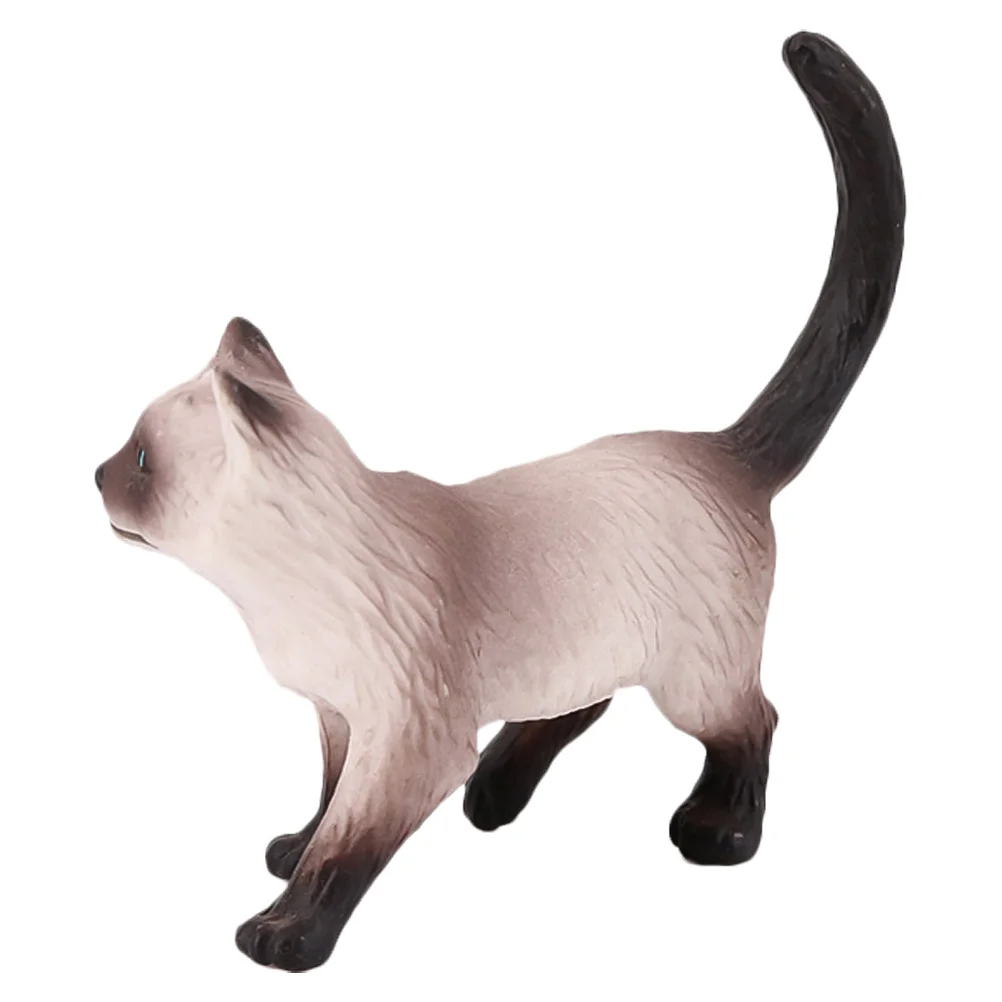 

Siamese Cat Ornament Miniatures Decor Plastic Model Statue Cognitive Artificial Adornment Child Desktop Kids Prop Simulation