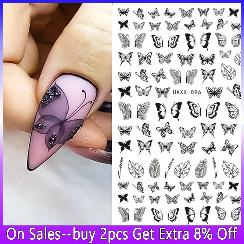 

Nail Art Stickers Nails Charms Accesorios Designer Supplies Manicure Pegatinas Decorations Faux Ongles Fake Lines Butterfly