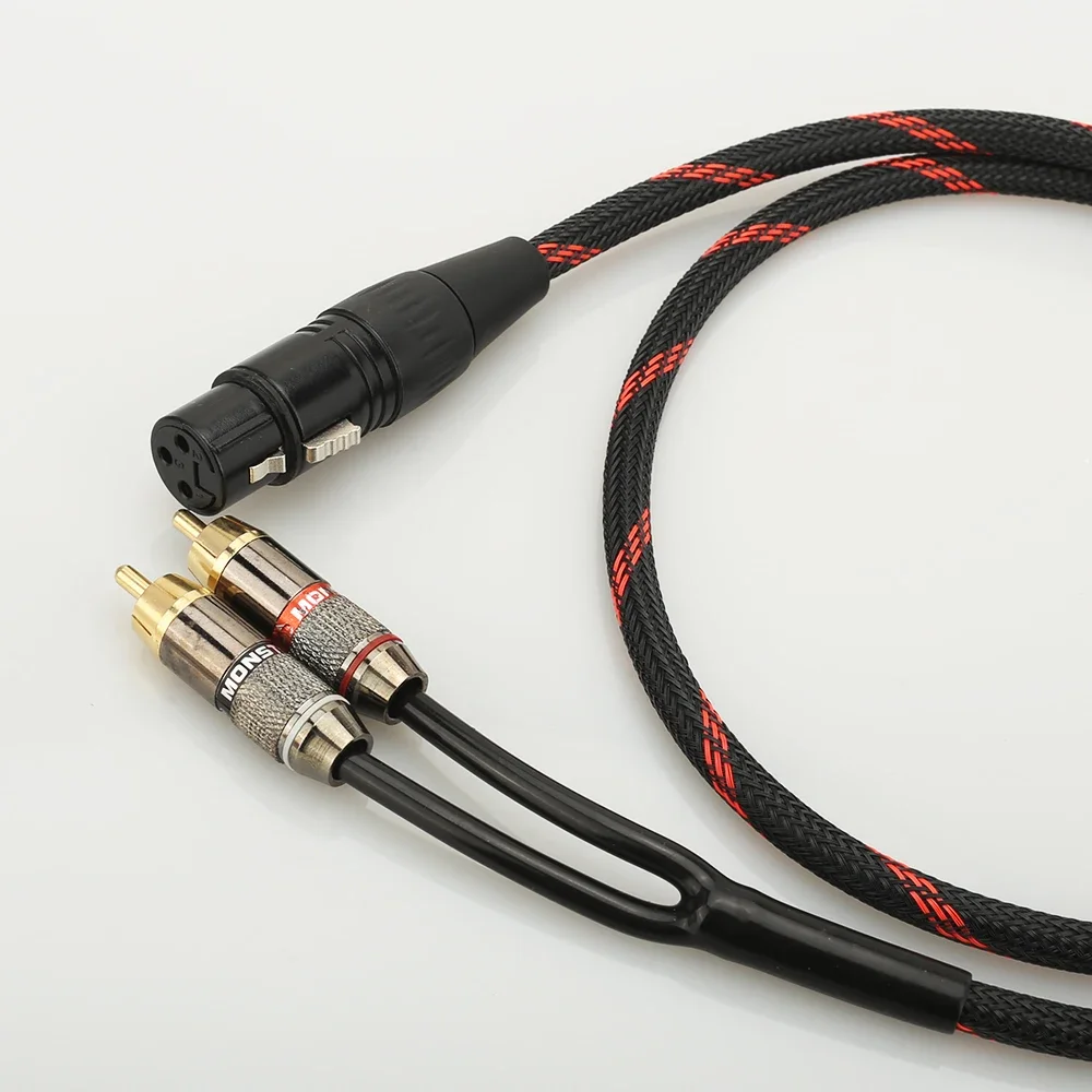 1 шт. аудиокабель Hi-Fi XLR FEMALE to 2RCA усилитель для мобильного телефона из ПК