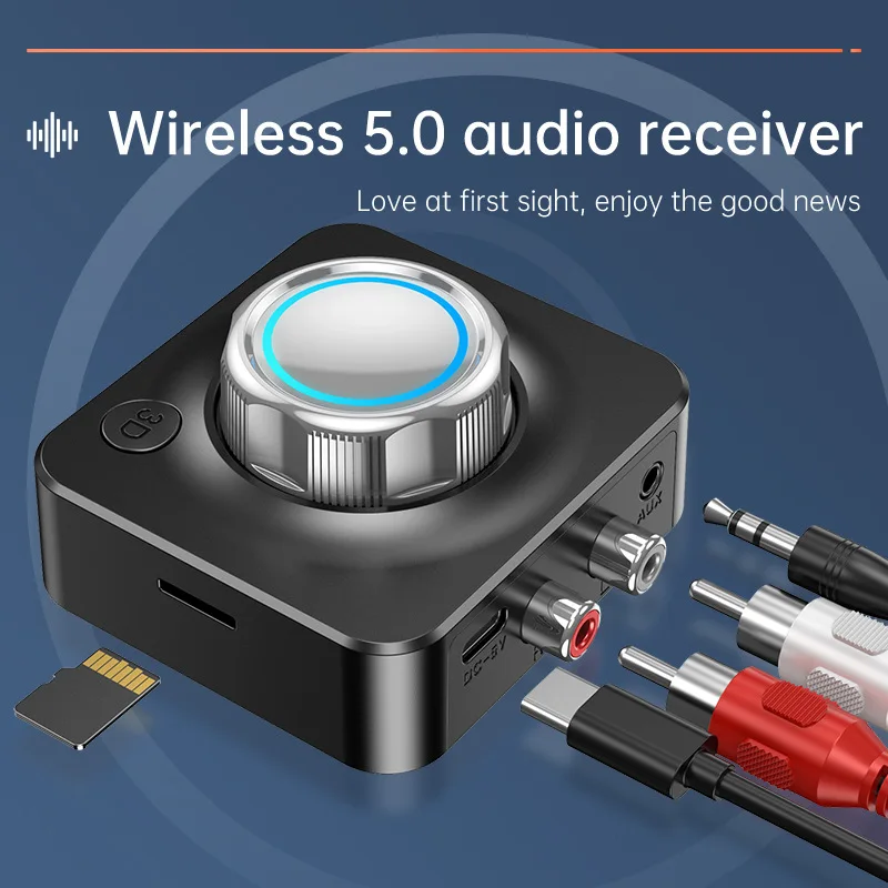 

Bluetooth 5,0 аудио приемник 3D стерео музыка беспроводной адаптер TF карта RCA 3,5 мм 3,5 AUX разъем для автомобильного комплекта проводной динамик науш...
