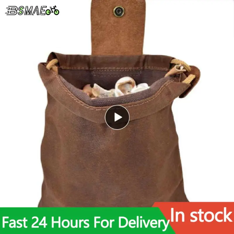

2021 Leather And Canvas Bushcraft Bag Garden Fruit Picking Bag Outdoor Camping Storage Bag Waist Hanging Tool Bag Drop Hot