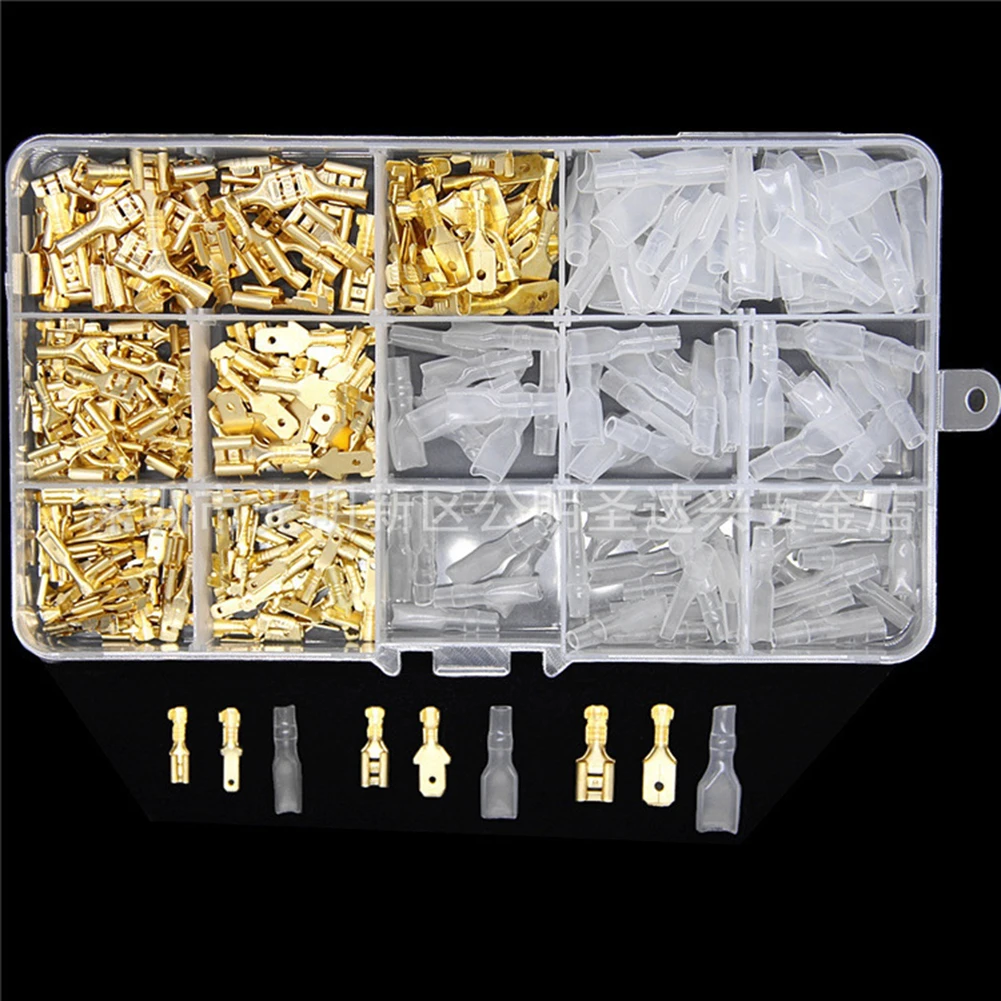 

Insulated Male Female Wire Connector 2.8/4.8/6.3mm Electrical Crimp Terminal Connectors Assorted Kit Cold Press Terminal
