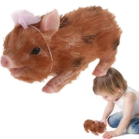pig 13cm5in pig toys with hair miniature pig figurines toys realistic baby pigs animals cake toppers birthday gifts for boys
