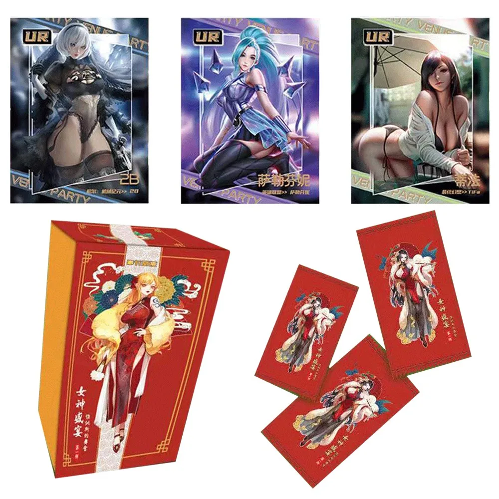 

New Goddess Story Anime SZR SP MR Nami Hu Tao Rem Flash Cards Eva Saber Collectible Cards Toys Christmas Gifts For Children