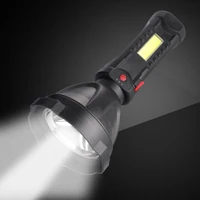 powerful flashlight usb rechargeable led torch 3 mode waterproof side cob lamp 500 meters glare flashlight for outdoor camping