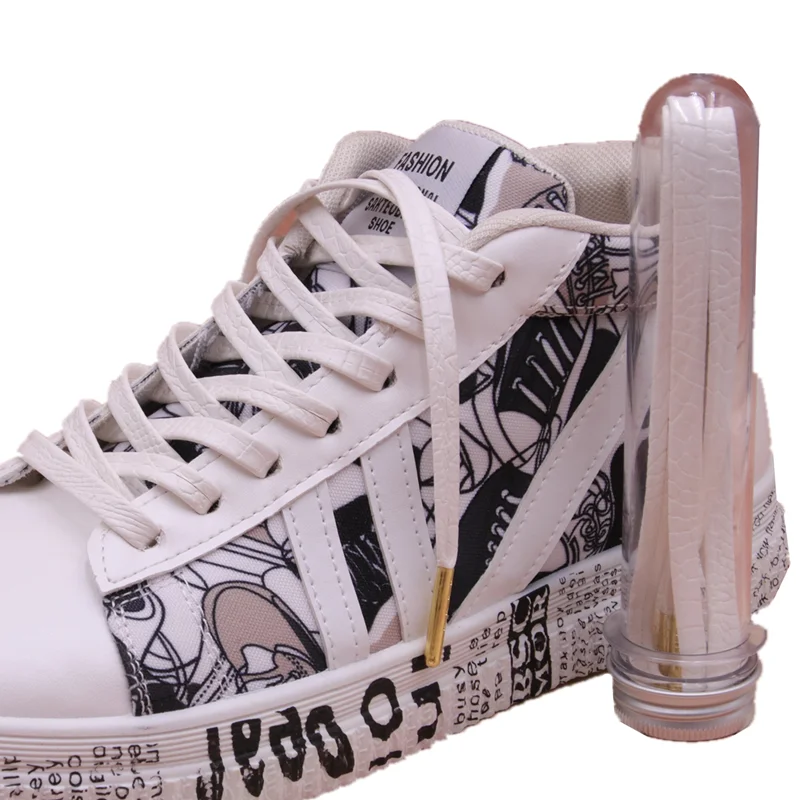 Coolstring 7MM Shoe Accessory Plain White Leather Lace Buckle Charm Durable Tape Snake Skin Texture Office PU Cordon 30Pairs/lot