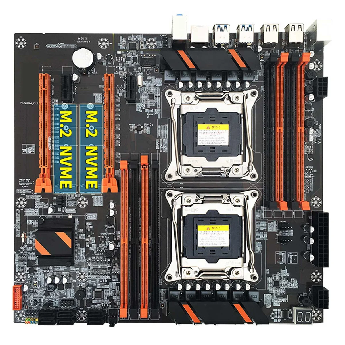 

X99 Dual CPU Motherboard+2XE5 2620 V3 CPU+SATA Cable+Baffle+Thermal Grease LGA 2011 8XDDR4 Slot Support 2011-V3 CPU