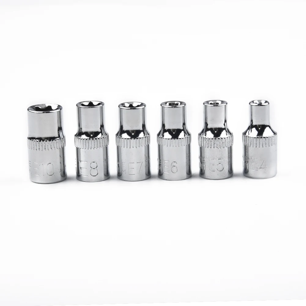 

6pcs 1/4 Inch Torx Star Socket Set Femal E Type Sockets Wrench Head E4 E5 E6 E7 E8 E10 Hand Tools Auto Repair Tools Tool Parts