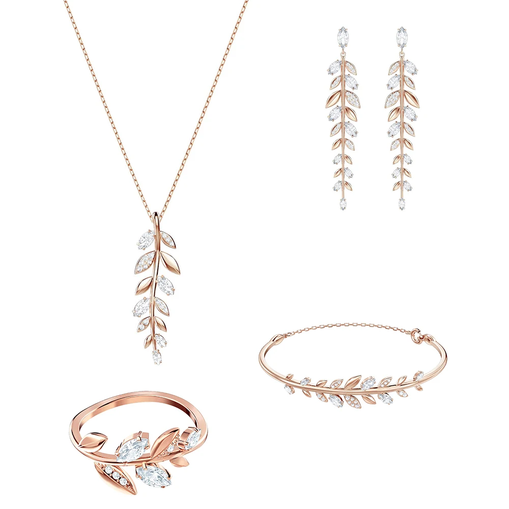 

Ожерелье с листьями MAYFLY SWA RO, 2019 оригинал, новинка, набор женских сверкающих бриллиантов для подруг, романтический подарок на день рождения, набор