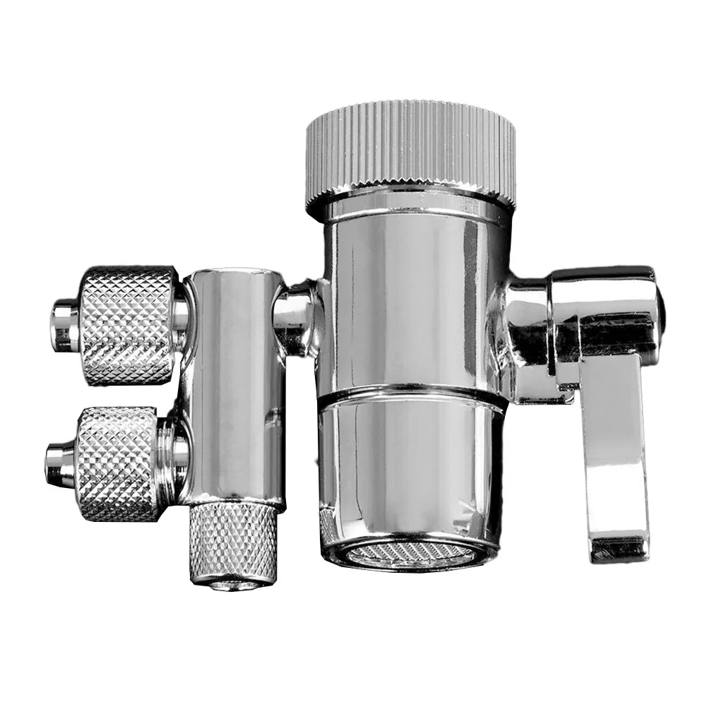 

Brass Diverter Valve Silver 3/8in & 5/16in Out Amway Diverter Valve Faucet Filter Heat Resistant Parts For ESpring