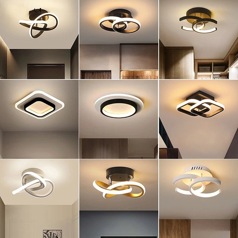 

Современный квадратный светодиодный потолочный светильник для коридора, домашнее освещение для спальни, гостиной, светильник Дора, лампа для балкона