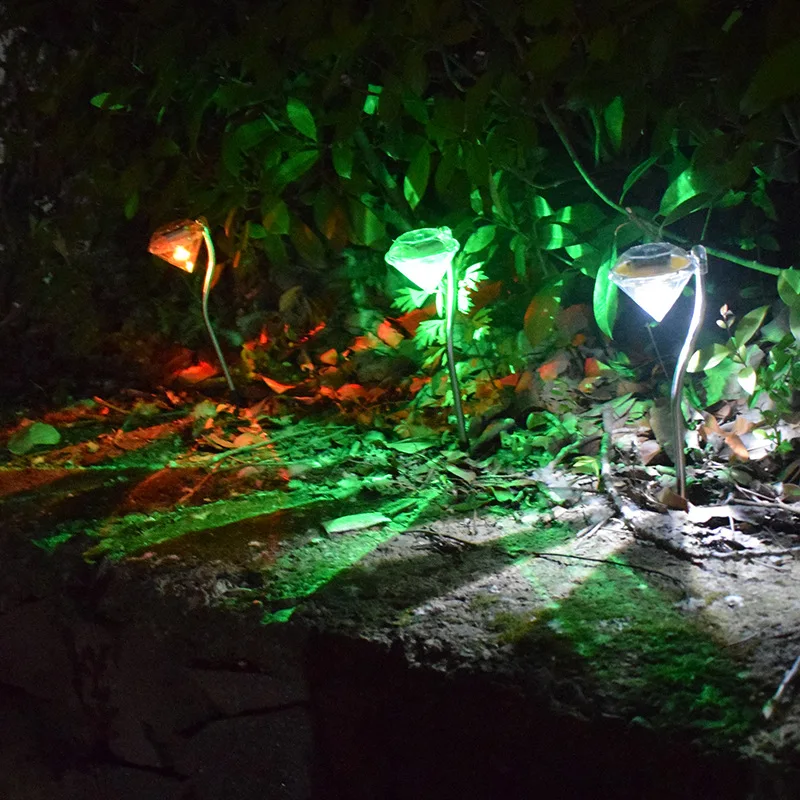 LED Solar lawn light outdoors diamond lights jardin Colorful Ground lamp garden landscape street lamps outdoor tuinverlichtin