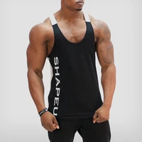 spring and summer new mens vest u neck contrast color sports vest breathable running training clothes top fitness training vest