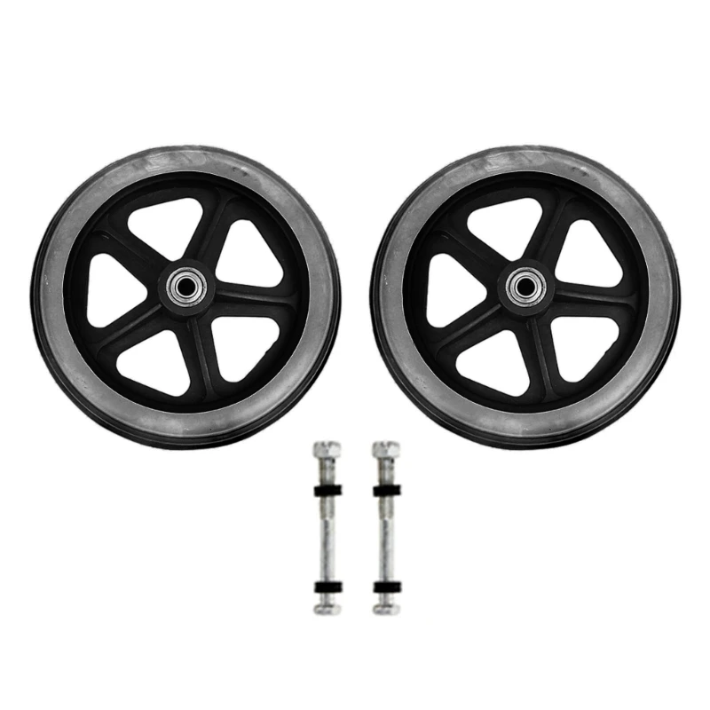 

2Pcs 6/7/8in Wheelchair Caster Universal Front Wheel Replacement Solid Tire Wheel Wheelchairs Accessories Wear-resistant P15F