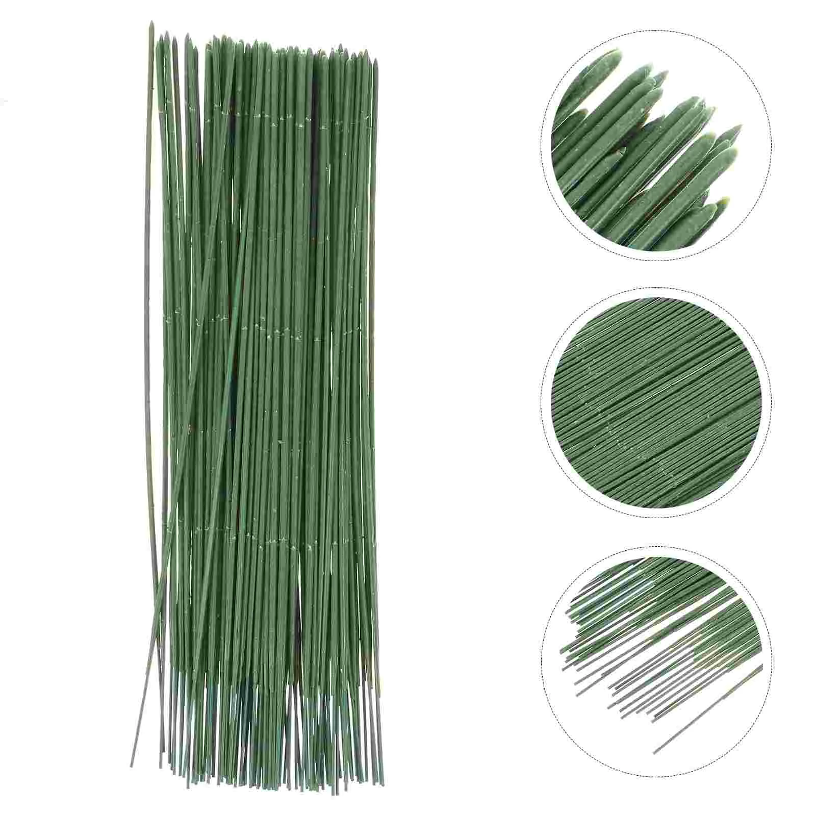 

25cm Plastic Floral Stems Artificial Flower Rods Green Florist Wires Flower Stick DIY Craft Bouquet Arrangement Tools