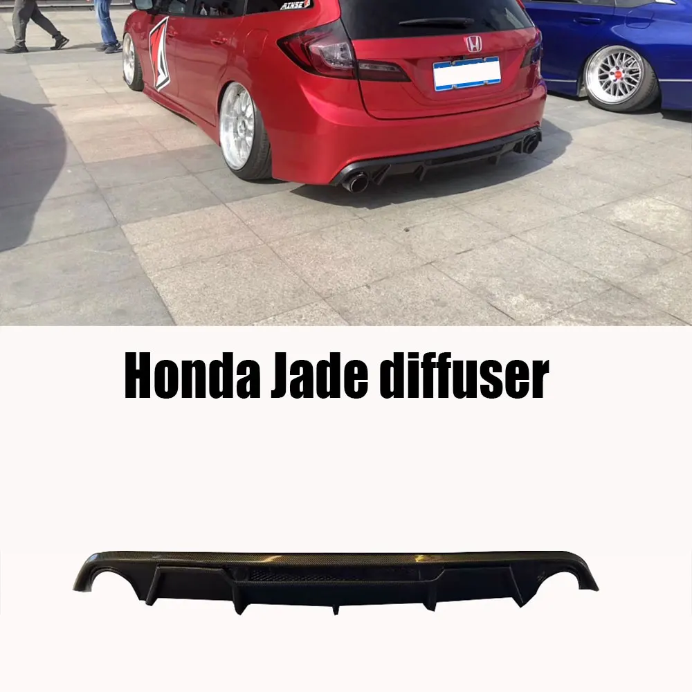 Фото Передняя губа, задняя, боковая юбка для Honda, Нефритовый Комплект кузова, ABS материал, диффузор, бампер, автомобильные аксессуары, детали, черный, углеродный №3