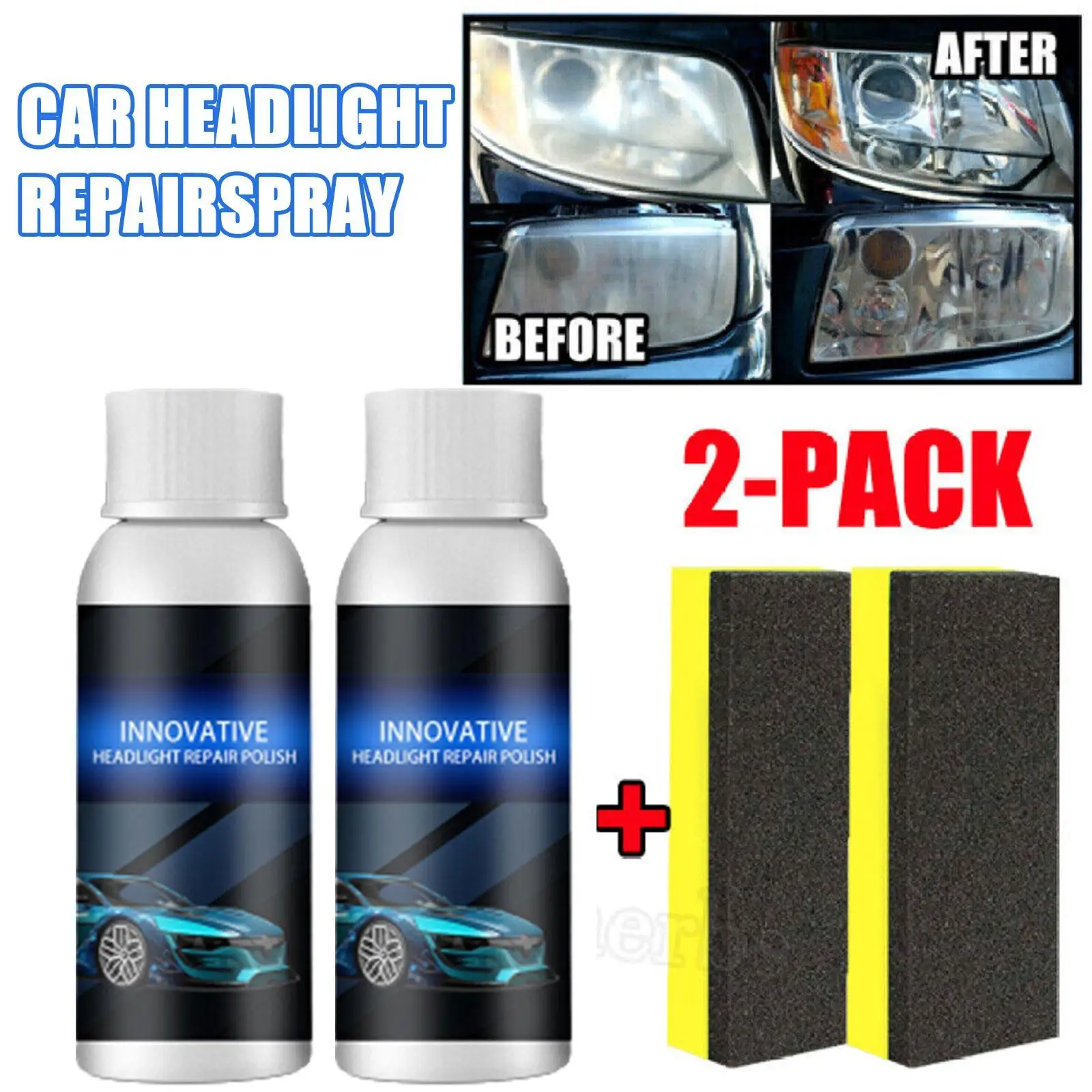 

Car Headlight Restoration Kit Headlamp Polish Cleaning Light Lens Restorer Anti-scratch Refurbishment Car Light Repair Agent