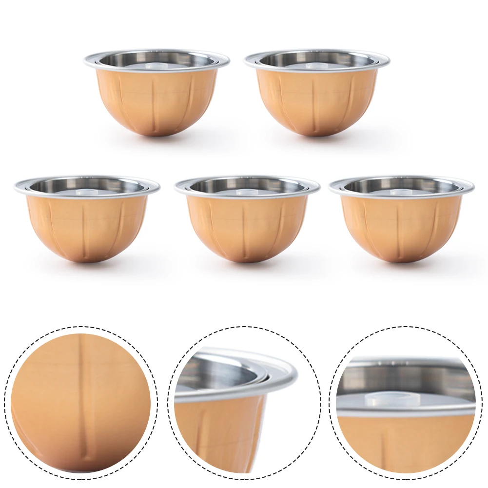 

5Pcs Reusable Refill Coffee Capsule For Nespresso Vertuoline For Vertuo Next Garden Food Beverages Non-Alcoholic Drinks