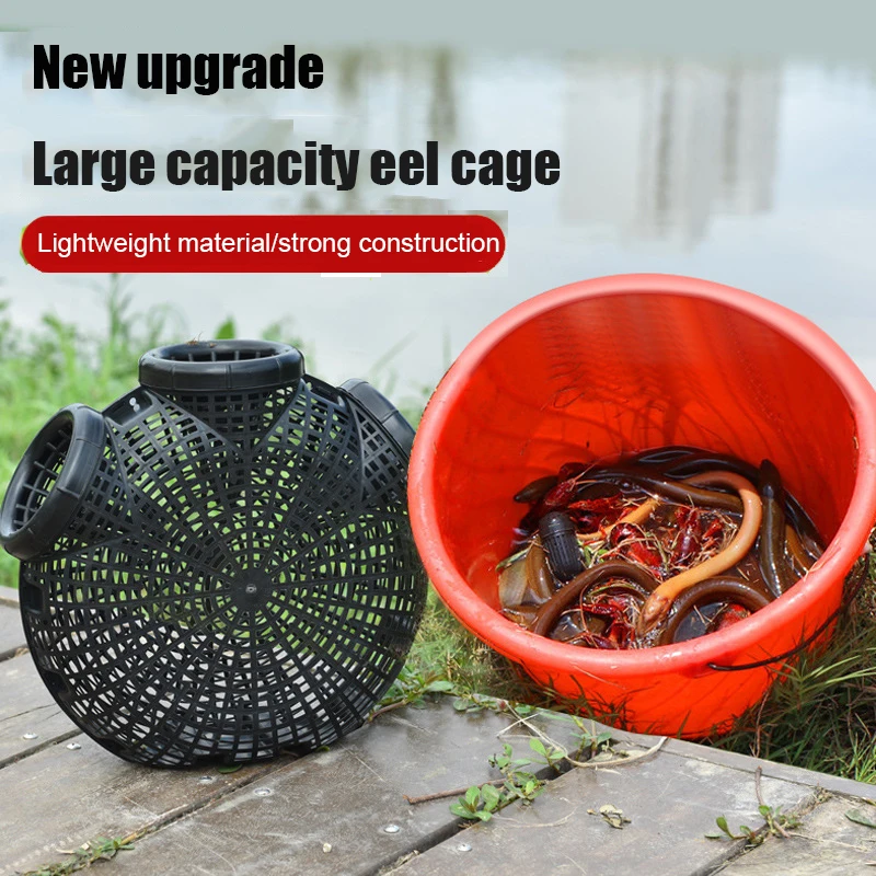 

3/8 Holes Eel Fishing Cage Plastic Shrimp Loach Cage Crab Crayfish Shrimp Smelt Eels Traps Fish Net Cage Fishing Tools