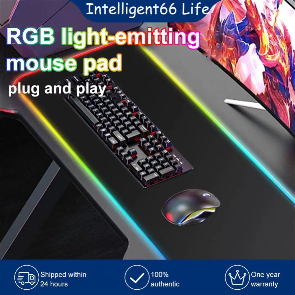 

Deskpad Protector Oversized Computer Thickened Rubber Table Pad Non-slip Mouse Pad For Gamers Keyboard Pad Led Light Mousepad