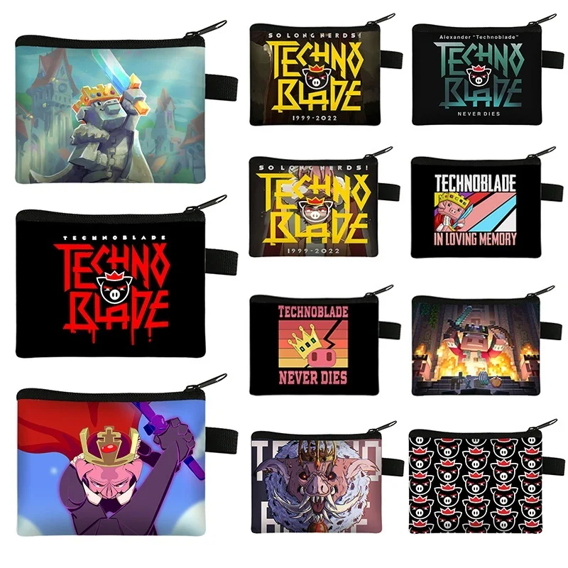 

Сумка Technoblade, простой кошелек для монет, Женский студенческий холщовый милый мультяшный кошелек для ключей для видеоигр, мини-клатч, маленький кошелек для монет