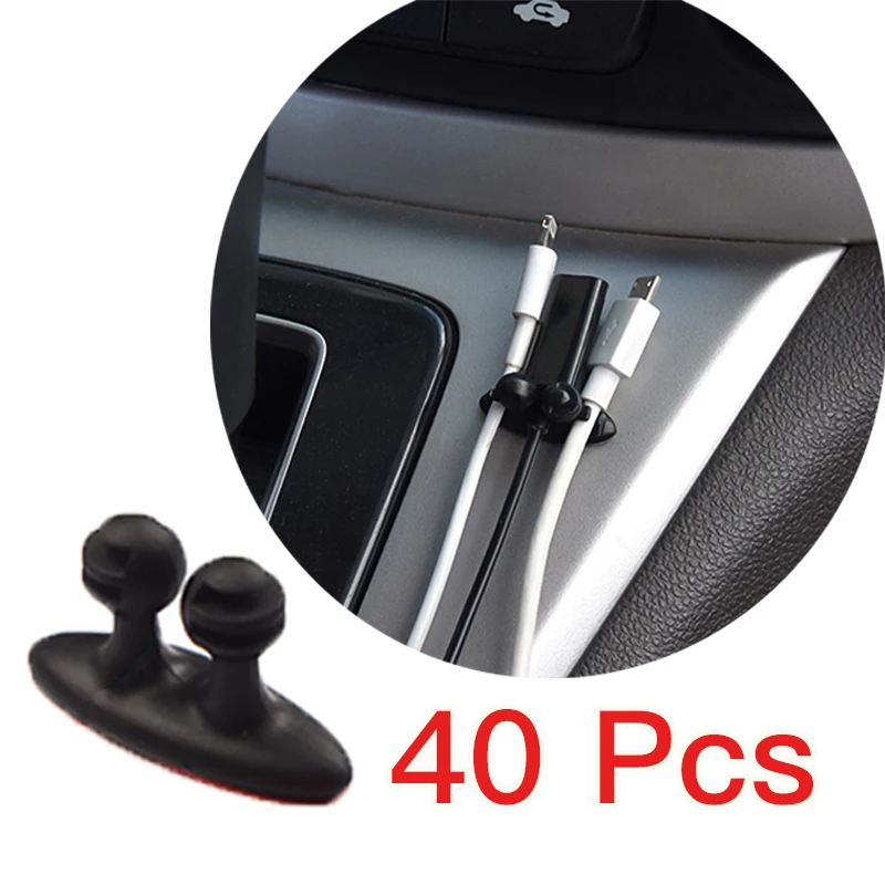 

Автомобильные аксессуары для интерьера, 8/16/40 шт., мини-клейкие автомобильные товары, зажим для линии зарядки, зажим для наушников/USB-кабеля, автомобильный зажим