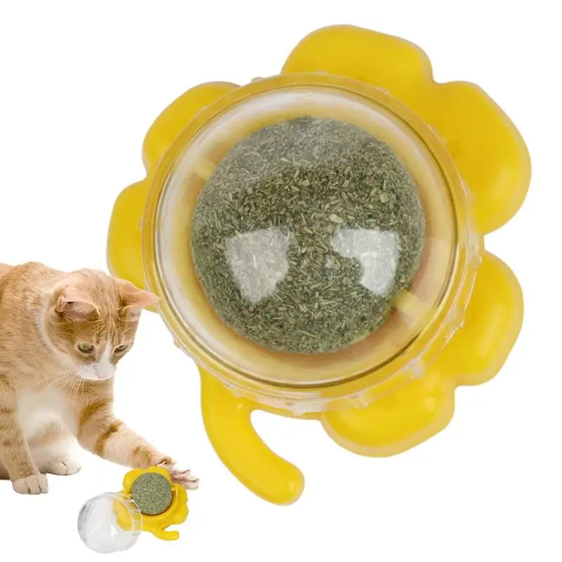 

Cat Nip Ball Interactive Natural Rotatable Catnip Toys Ball Healthy Kitten Chew Toys Extra Cat Energy Ball Cat Wall Treats For