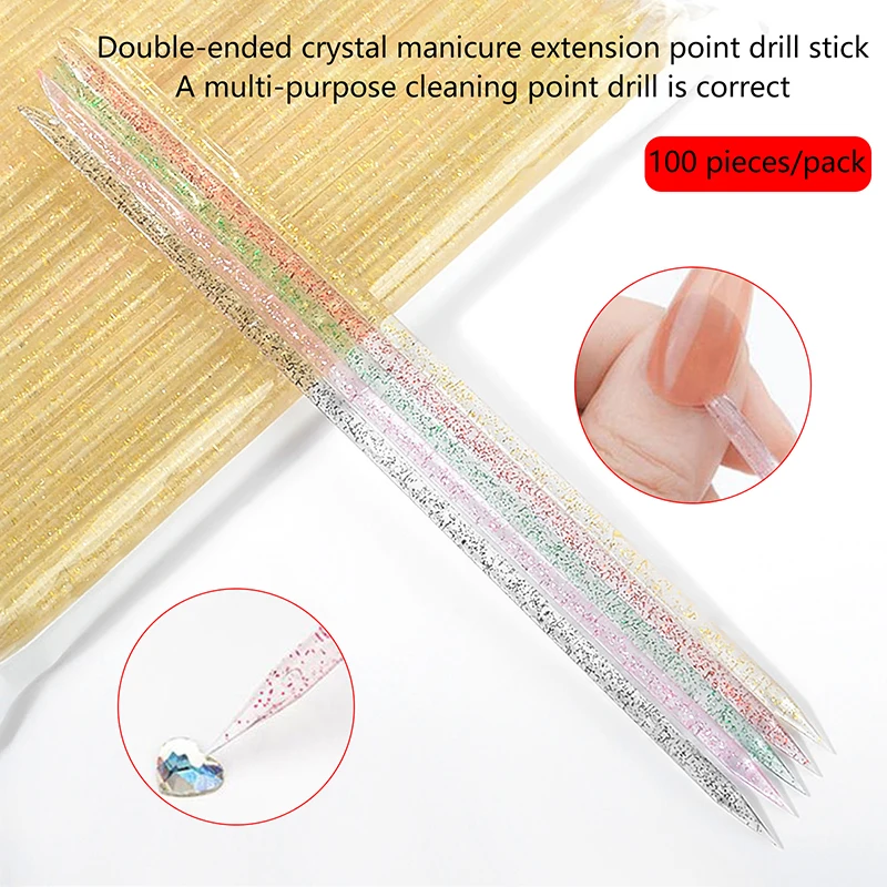 

100 шт., многоразовые двусторонние инструменты для удаления кутикулы