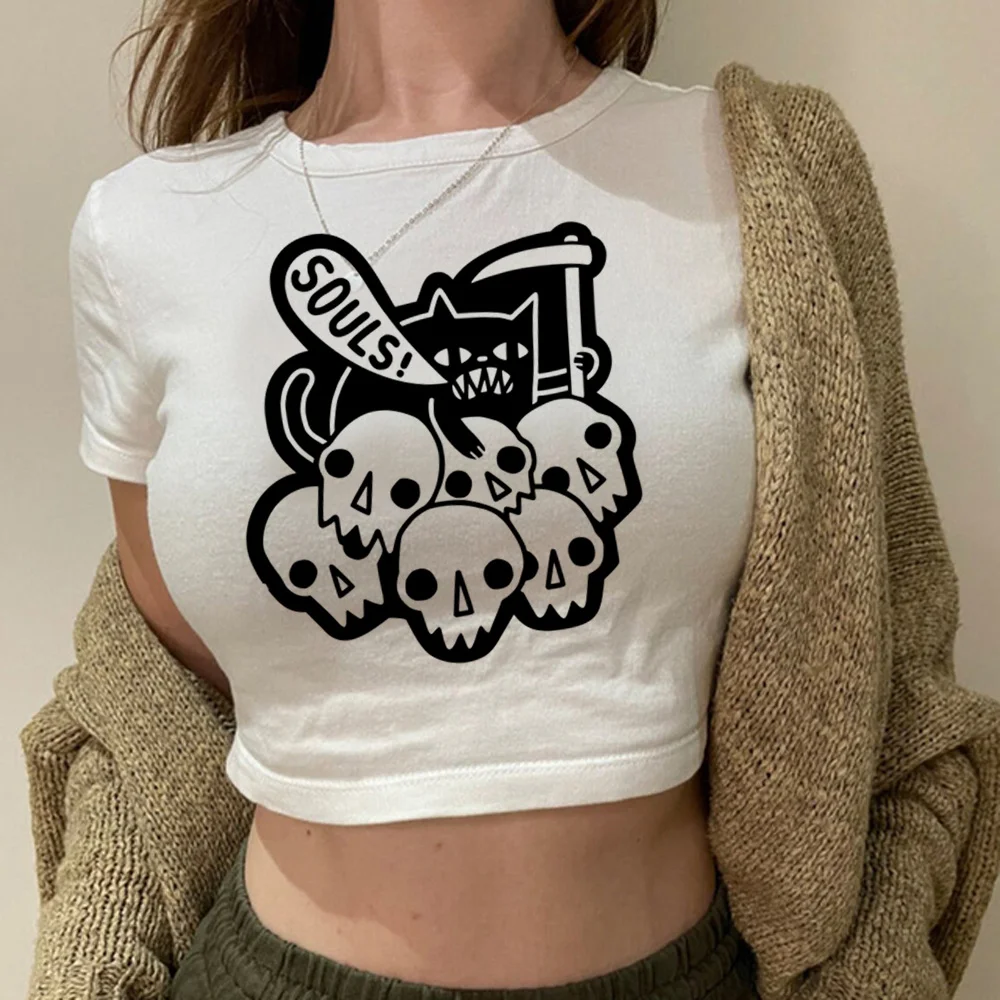 

Cat Got Your Soul trashy yk2 crop top Woman hippie fairycore 2000s crop top