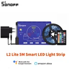 Умная Светодиодная лента SONOFF L2 Lite с регулируемой яркостью, водонепроницаемая гибкая RGB полоска с Wi-Fi, работает с Alexa Google Home, 5 м