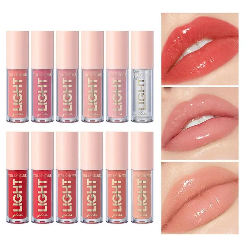 

6pcs Transparent Lip Oil Moisturizing Liquid Lip Stain Mirror Long Lasting Lip Oil Crystal Jelly Lip Gloss Korean Lip Care