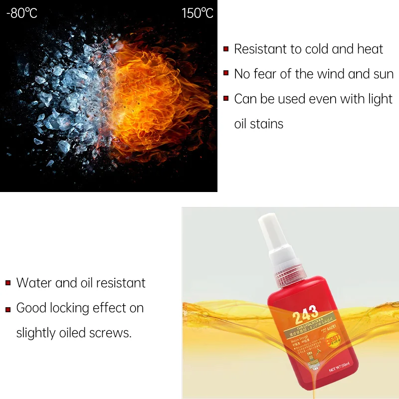 10/50 мл клей для фиксации резьбы 242 243 271 272 винтов быстроотвержденный фиксатор