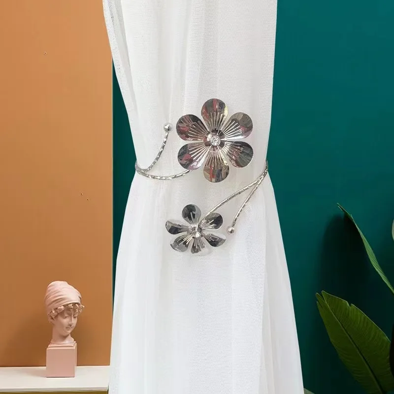 

1Pc Curtain Tieback Bling Flower Bandage Accessories High Quality Curtains Holder Buckle Tie Rope Home Decorative