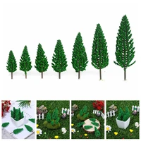 20pcs diy buliding layout railroad decor scale materials miniature model artificial cedar tree scene model green scenery