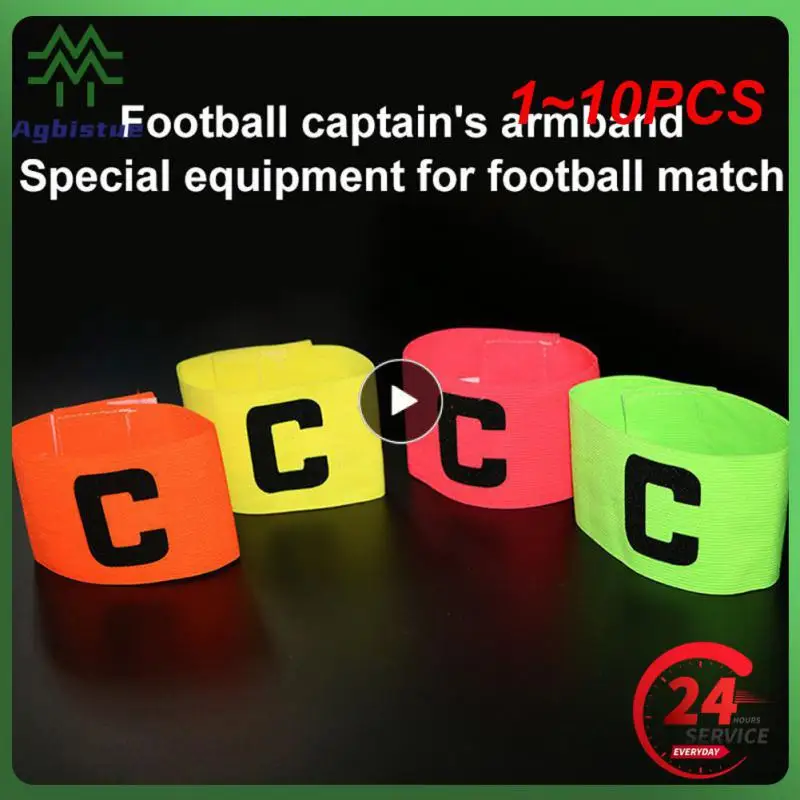 

1~10PCS Football Captain Armband Arm Band Leader Competition Soccer Flexible Adjustable Soccer Captain Armband Group Football