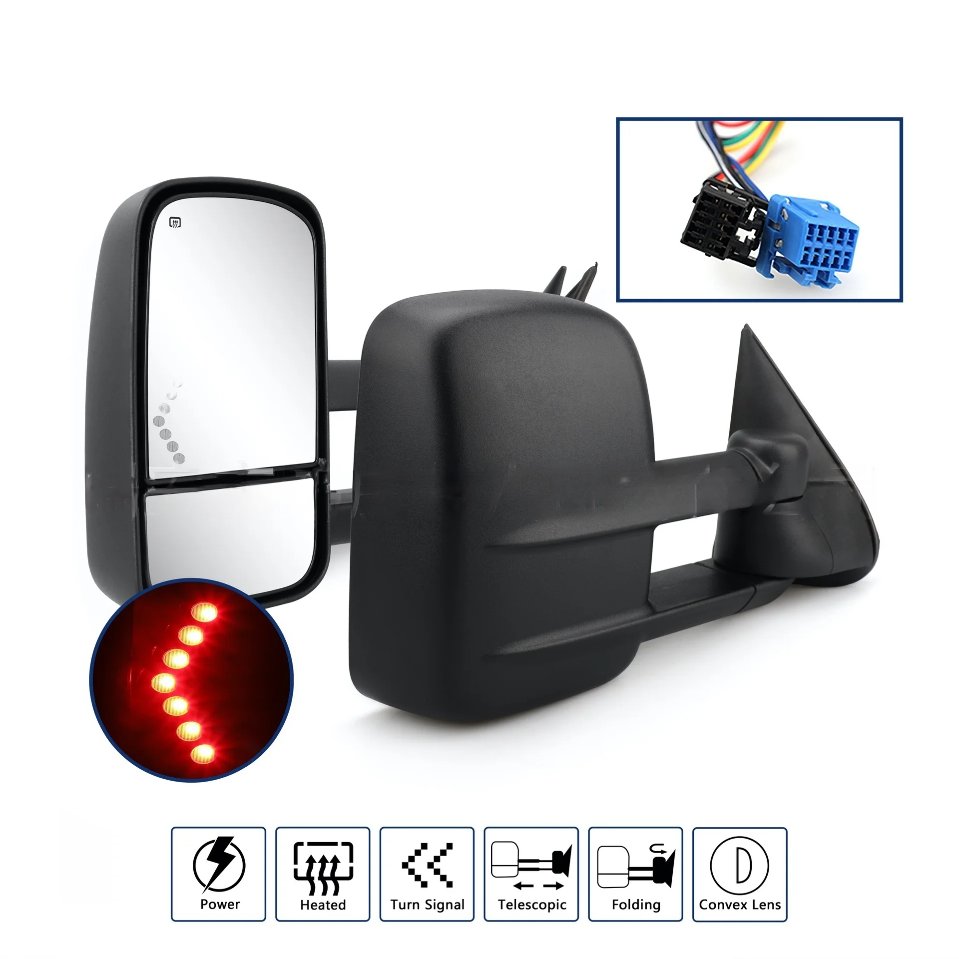 

For 2003-2006 Chevrolet Silverado GMC Sierra Rearview Mirror Power Heated with LED Turn Signal Light 7253-03-EAH