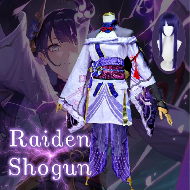 

Kostum Cosplay Genshin Impact Raiden Shogun Wig Seragam Kain Jacquard Kostum Halloween Gaya Cina Anime Untuk Permainan Wanita