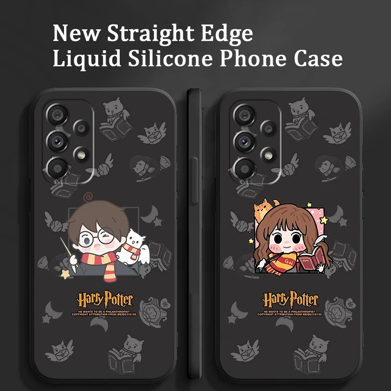 

Phone Case For Samsung Galaxy A73 A53 A54 A34 A14 A13 A03 A03S A72 A52 A32 5G Cartoon Potters Cute Harries Liquid Rope Cover
