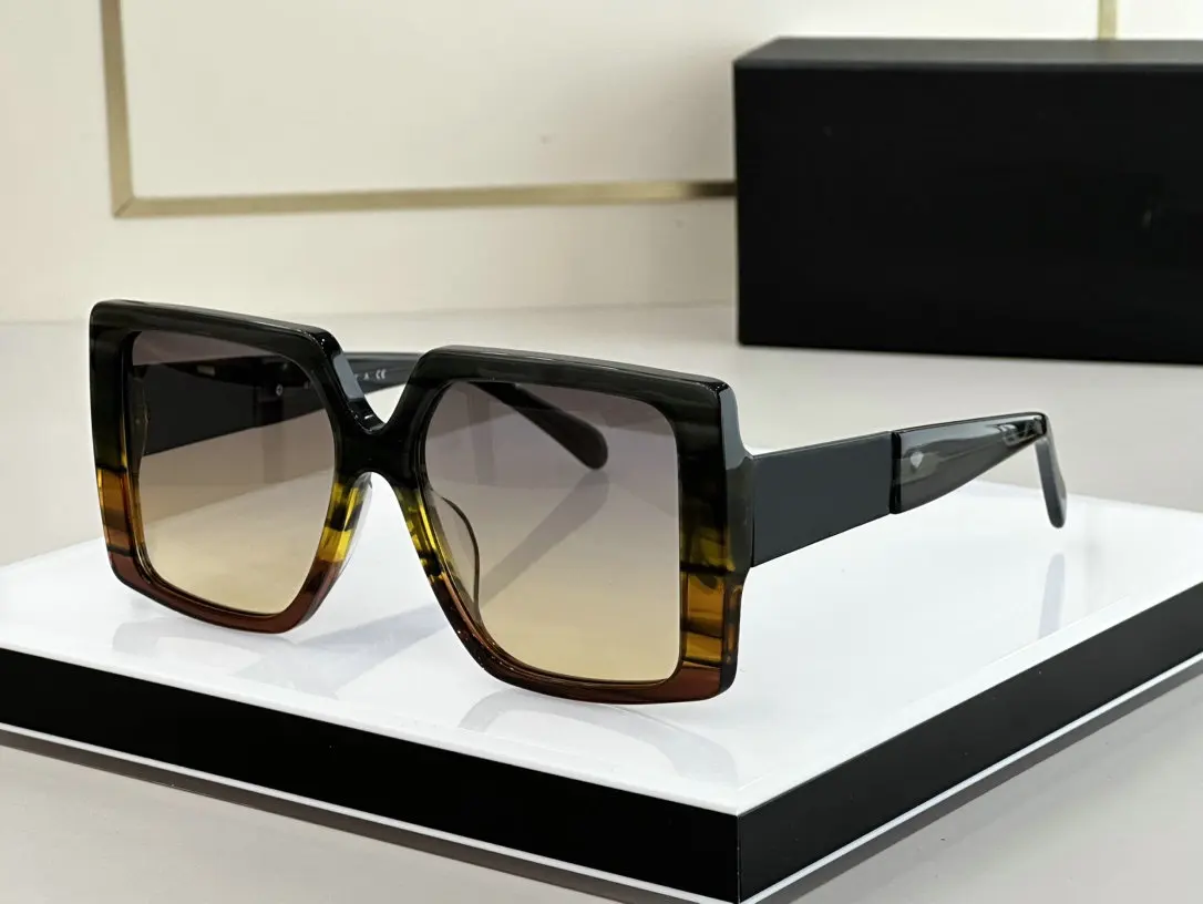 

2023 High-end brand designer summer new men's and women's retro trend square frame acetate sunglasses random box