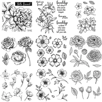 fresh flower series clear stamps transparent silicone stamp for diy scrapbooking decorative card making crafts decoration 10x10