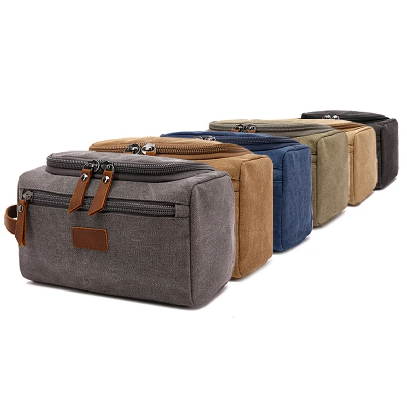 

ASDS-Canvas Toiletry Bag For Men Wash Shaving Women Travel Make UP Cosmetic Pouch Bags Case Organizer