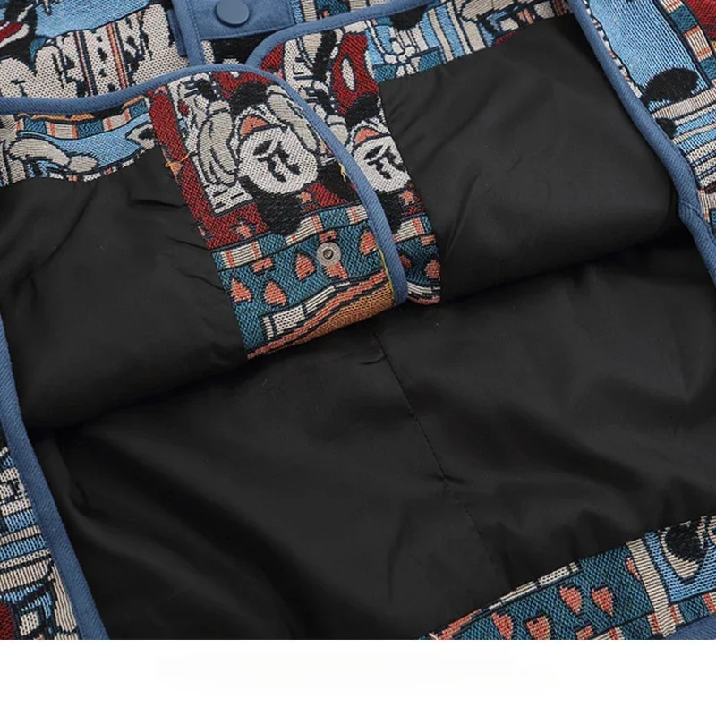 Куртка с мультипликационными лацканами в стиле ретро уличная бейсбольная