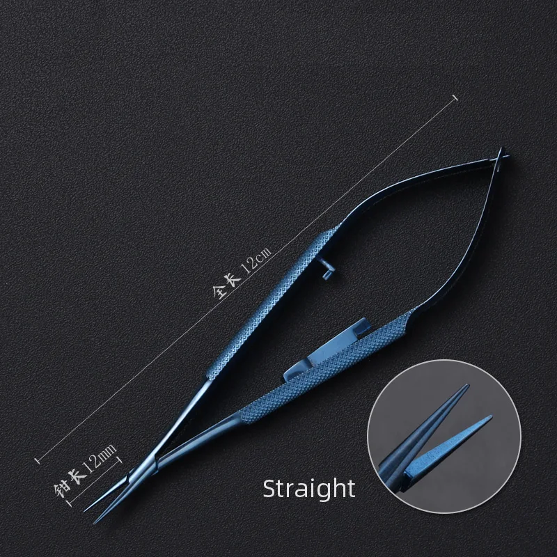 

Titanium Castroviejo Needle Holders 11mm tip Dental forceps Orthodontic Surgical holding forceps Straight/curved eye instruments