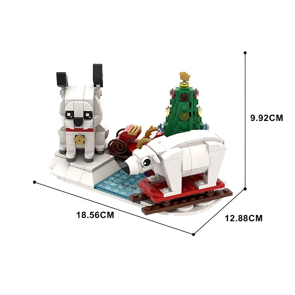 Gobrick MOC Рождественские сани Санта Клаус Лось кирпичи игрушки Рождество олень