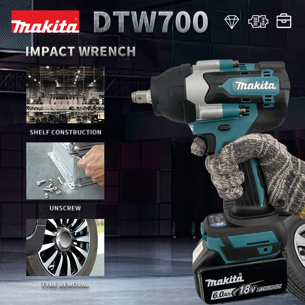 Makita DTW700 Бесщеточный электрический гаечный ключ Новая аккумуляторная ударная