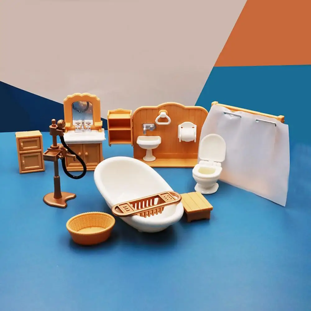 

1Set Mini Bathroom Model Compact Bathroom Model Accessories Simulation Play House Dollhouse Bathroom Model