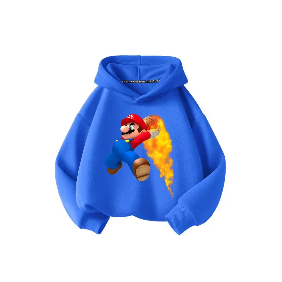 Толстовка Super Mario Bros Для Детей С Длинными Рукавами И Мультяшным Принтом Унисекс